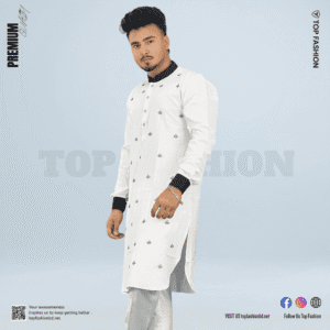 PANJABI WHITE STONE CODE-6883