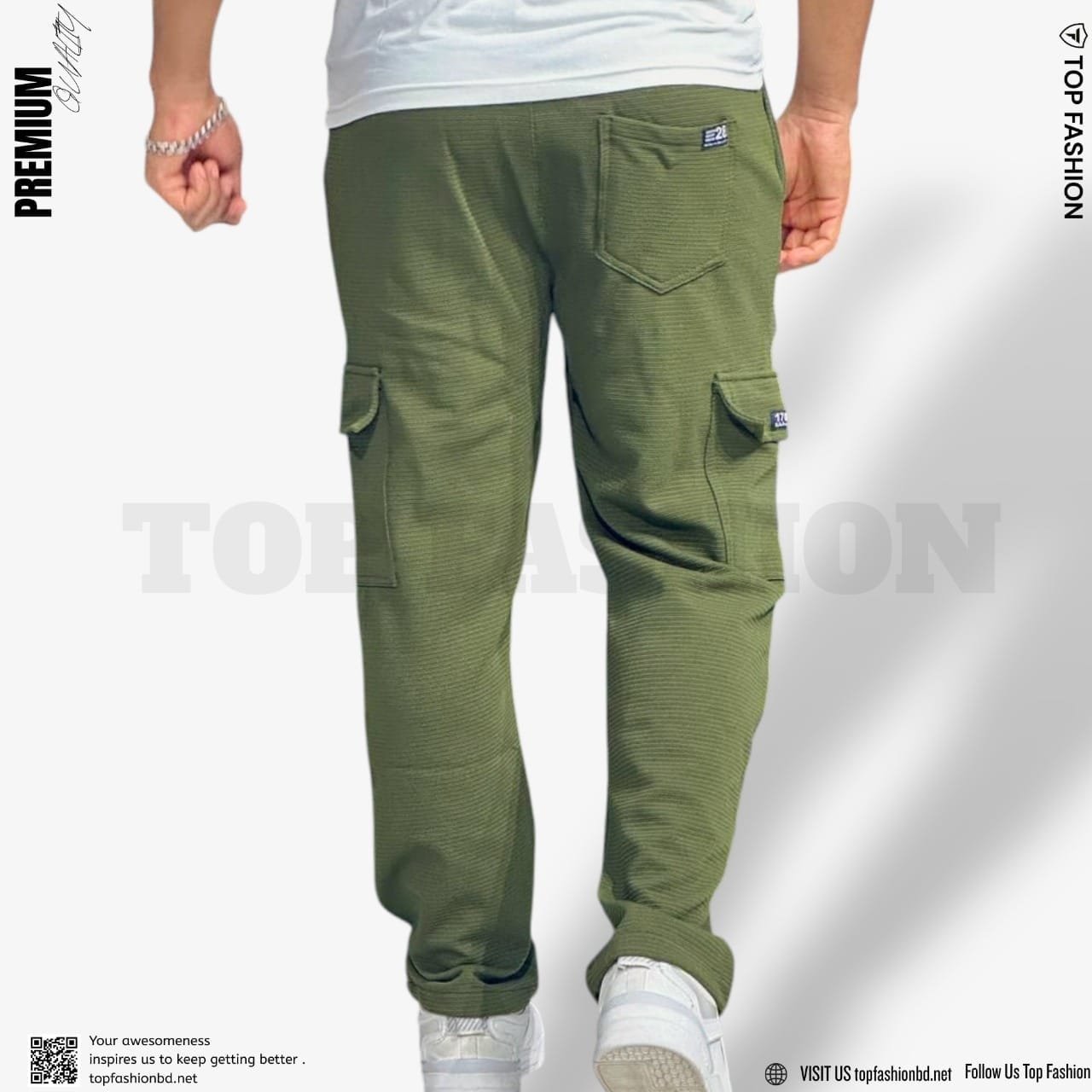 CARGO PANT OLIVE CODE-429 - Image 2