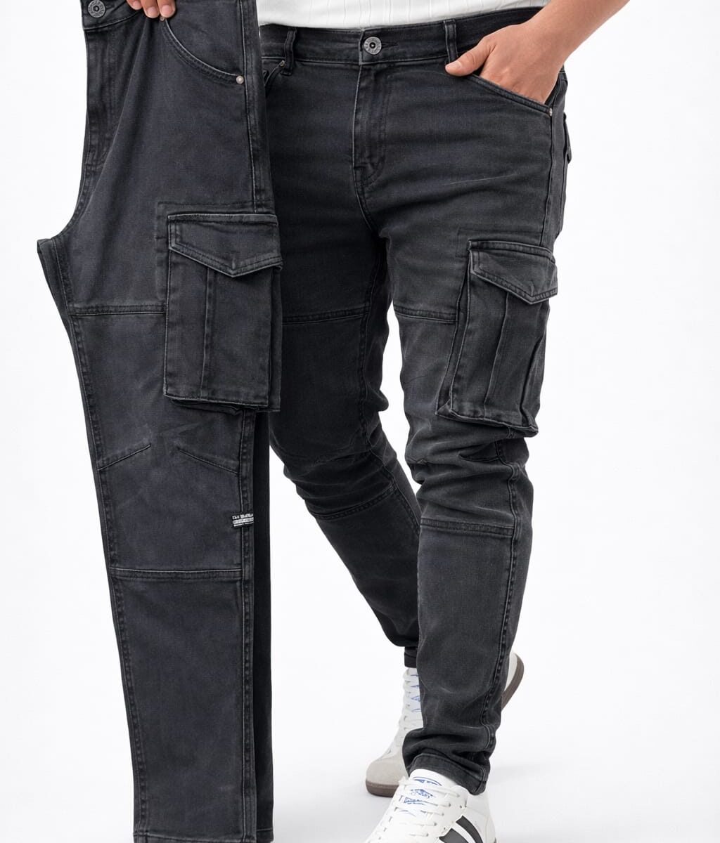 1-A LUXURY CARGO PANT BLACK CODE-60