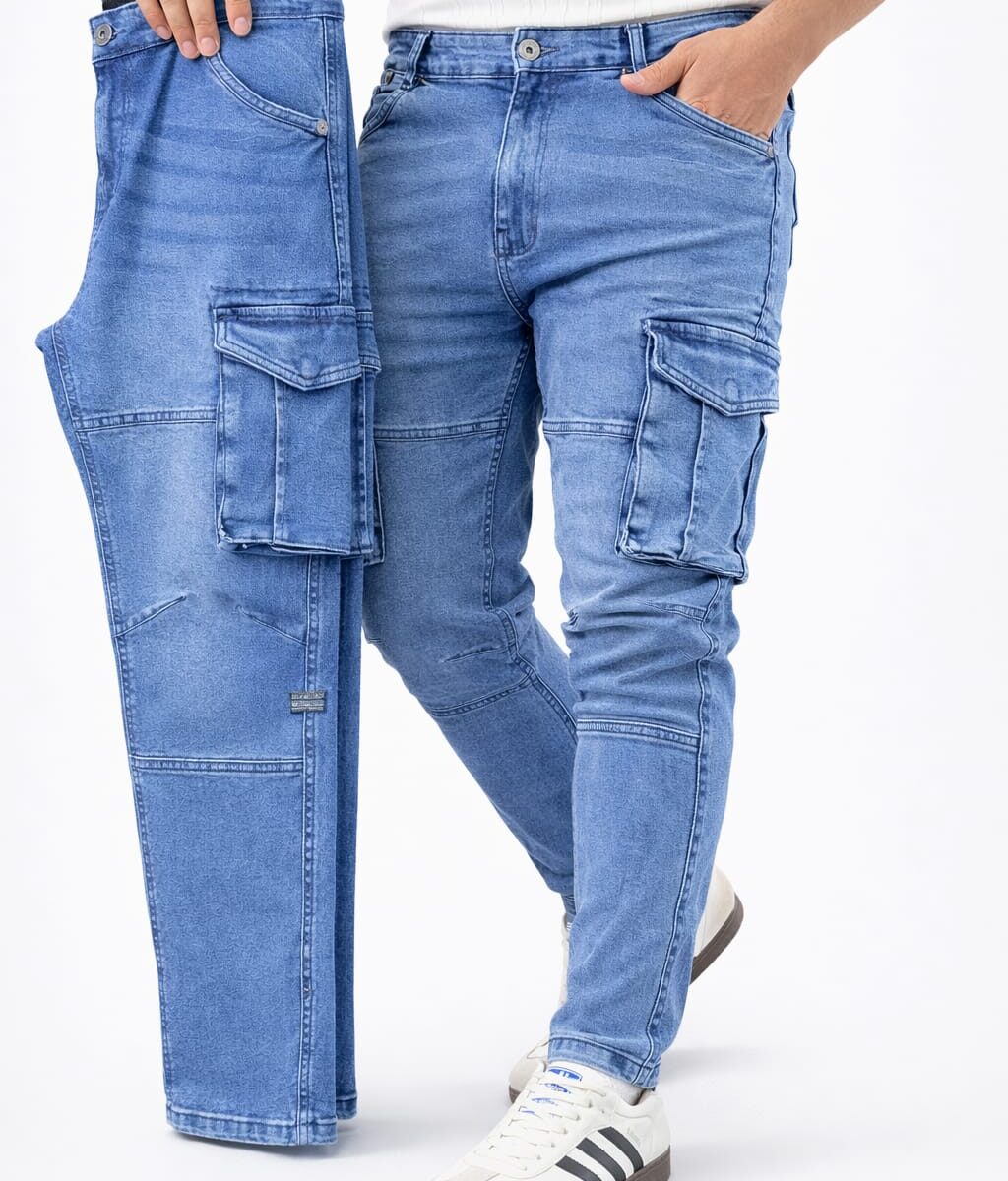 1-A LUXURY CARGO PANT LIGHT NAVY CODE-62