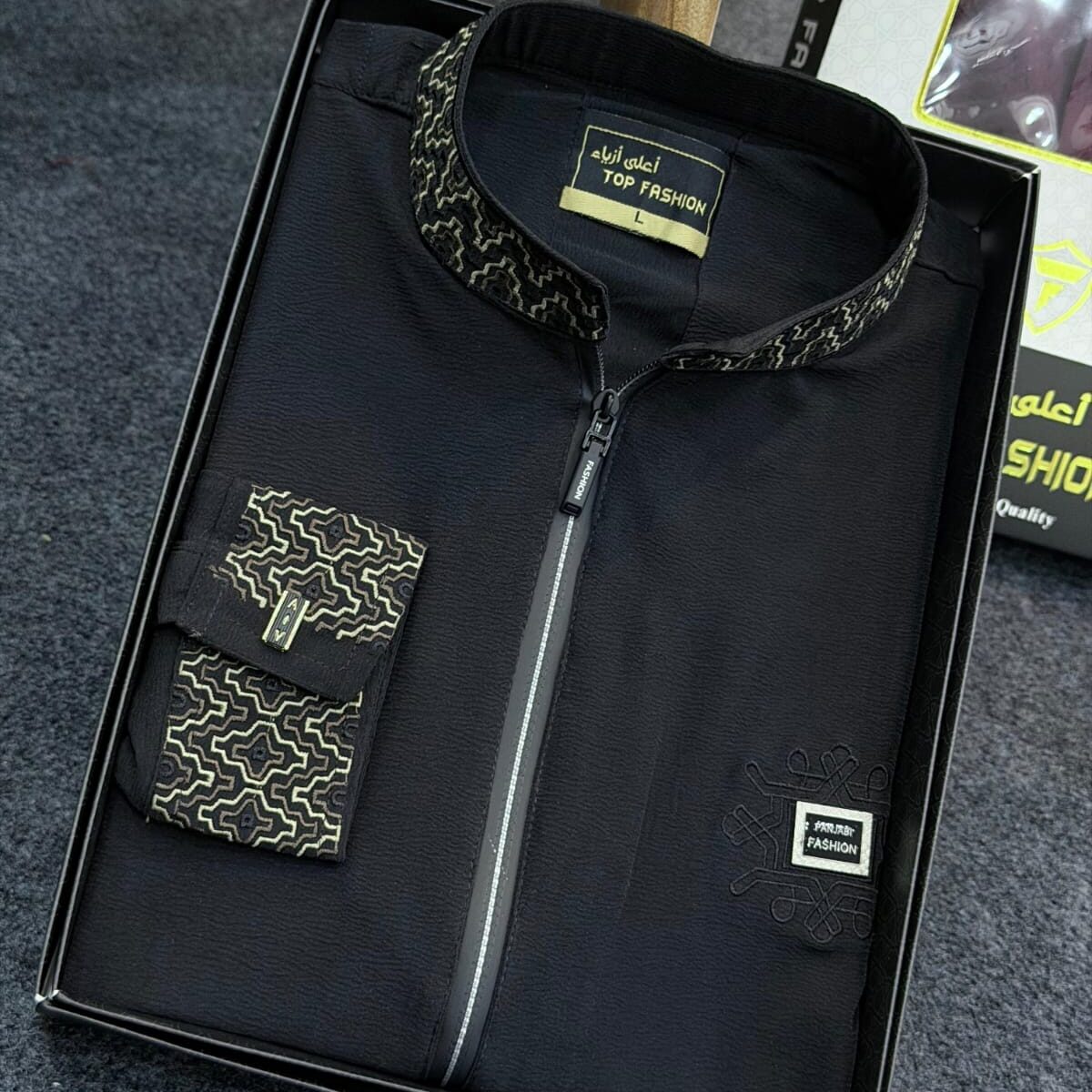 LUXURY PANJABI BLACK CODE-70